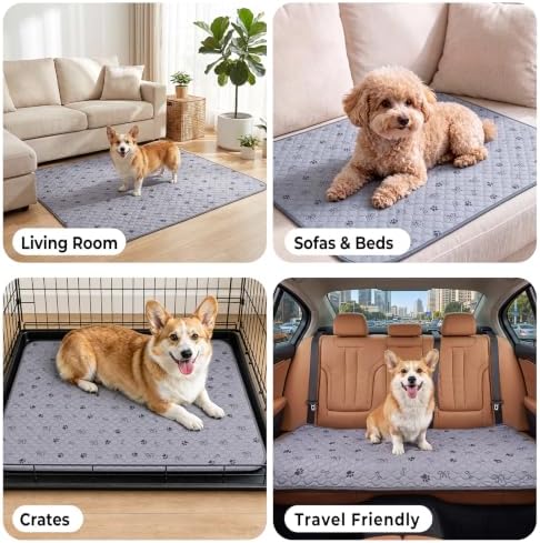 Washable Pee Pads for Dogs, 2 Pack 36” x 48” Waterproof Puppy Pads