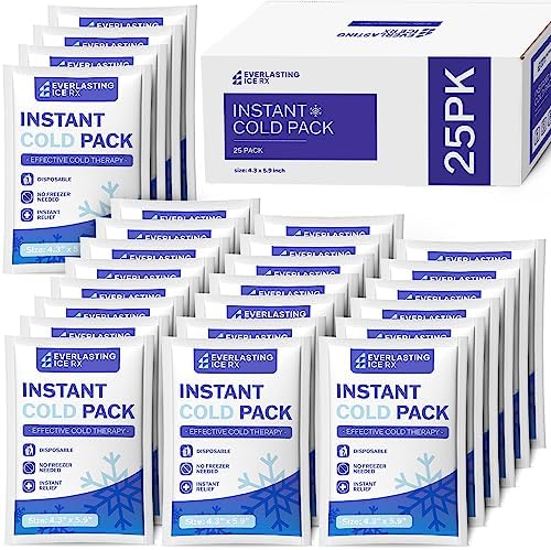 25 Pack Instant Ice Packs for Injuries, Disposable First Aid Cold Packs