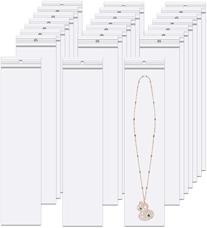 2'' x 8'' Long Jewelery Plastic Bags 300pcs Poly Zip Seal Storage Bags Necklace Bags with Hang Hole for Packaging Shippi