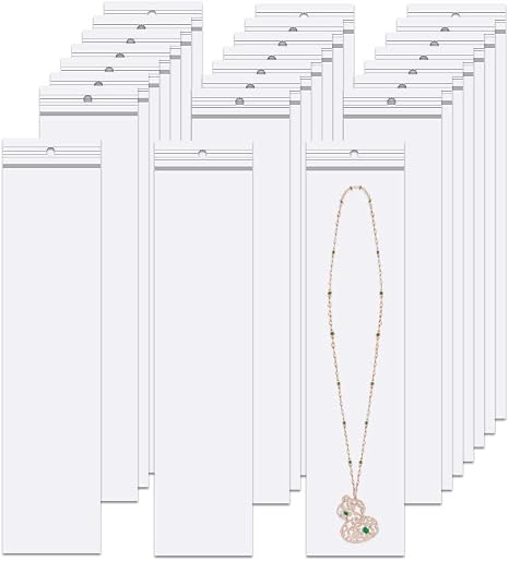 2'' x 8'' Long Jewelery Plastic Bags 300pcs Poly Zip Seal Storage Bags Necklace Bags with Hang Hole for Packaging Shippi
