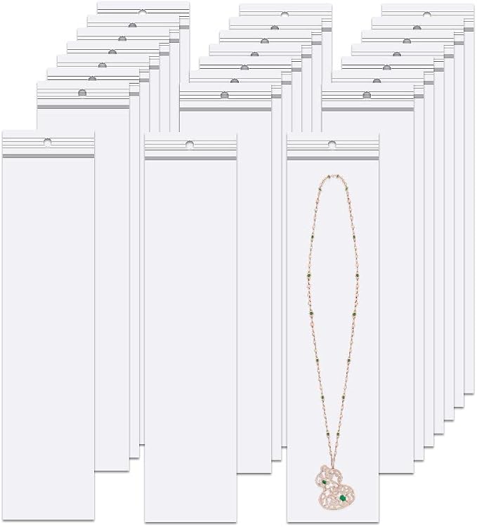 2'' x 8'' Long Jewelery Plastic Bags 300pcs Poly Zip Seal Storage Bags Necklace Bags with Hang Hole for Packaging Shippi