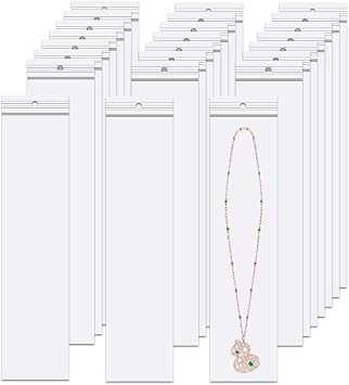 2'' x 8'' Long Jewelery Plastic Bags 300pcs Poly Zip Seal Storage Bags Necklace Bags with Hang Hole for Packaging Shippi