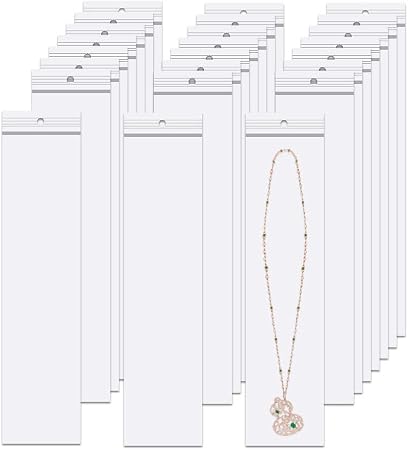 2'' x 8'' Long Jewelery Plastic Bags 300pcs Poly Zip Seal Storage Bags Necklace Bags with Hang Hole for Packaging Shippi