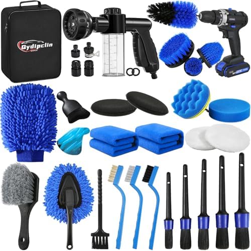35Pcs Car Detailing Kit Detailing Brush Set Car Wash Cleaning Kit Blue