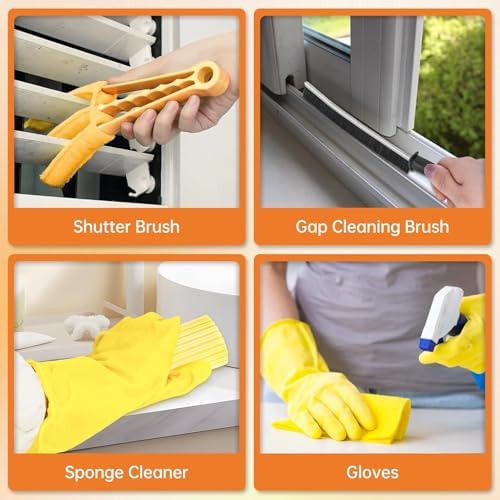 Ceiling Fan Cleaner Duster Kit with 60" Extension Pole, 14 PCS