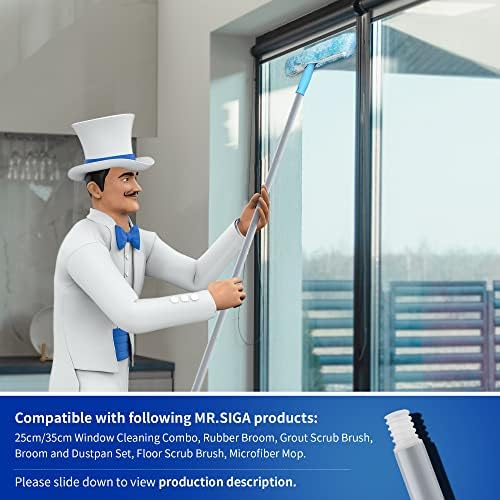 Window Squeegee Extension Pole, 4 Pieces Aluminum Pole, 54.3 inch