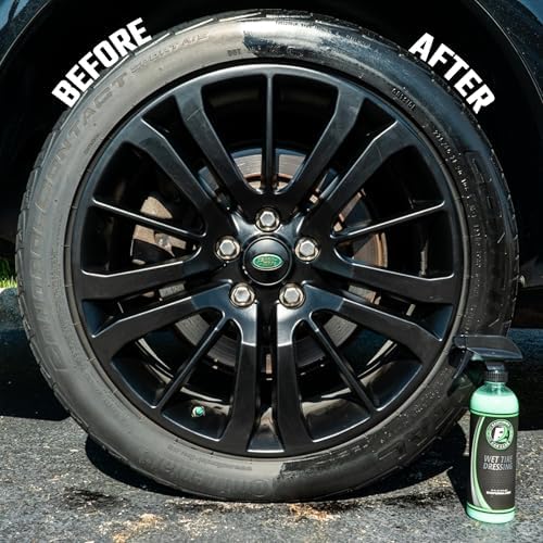 Wet Tire Dressing Spray - Extremely High Shine Tire Dressing for That Wet Look - No Sling, Non-Greasy Silicone Formula with UV Protection - Easy to Apply, Minimal Cure Time - 16 fl oz