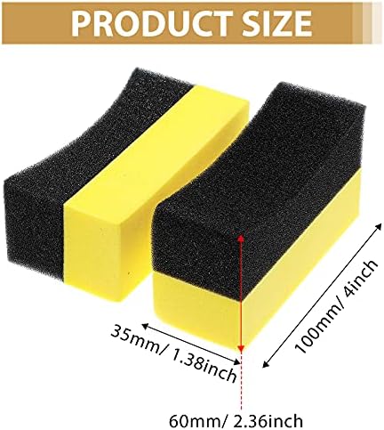 Tallew 18 Pcs Tire Shine Dressing Applicator Tire Dressing Applicator Pads Color Polishing Sponge Wax Buffing Pads for Car Glass Painted Steel Porcelain