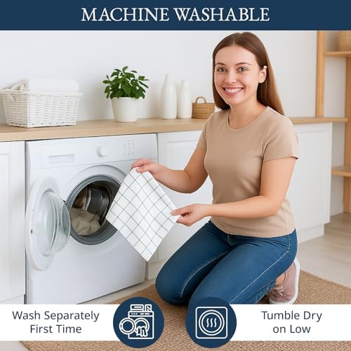 100% Cotton Kitchen Towels, Absorbent Dish Towels 6 Pack - Olive