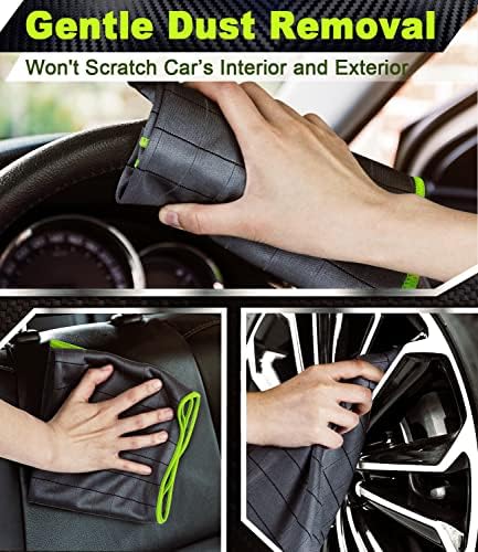 Carbon Microfiber Towels for Car Glass Window Polishing, Light Grey-Green