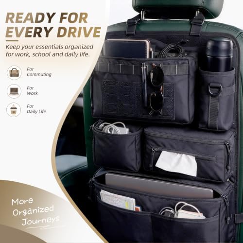 All-in-One Car Seat Back Organizer for Cars, SUVs & Trucks