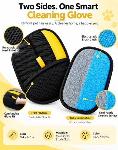 Pet Hair Remover Glove for All Fur Types & Surfaces