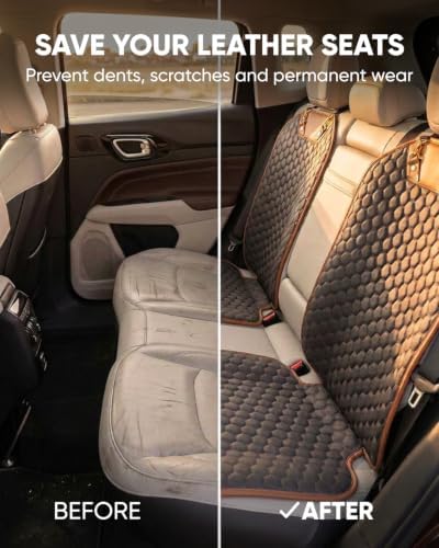 Premium Leather Car Seat Protector for Child Car Seat Cover from Dirt Scratches - Infant Car Seat Protector for Back Seat/Front Booster Seat Protector Under Baby Car Seat Waterproof 1pc Hexy