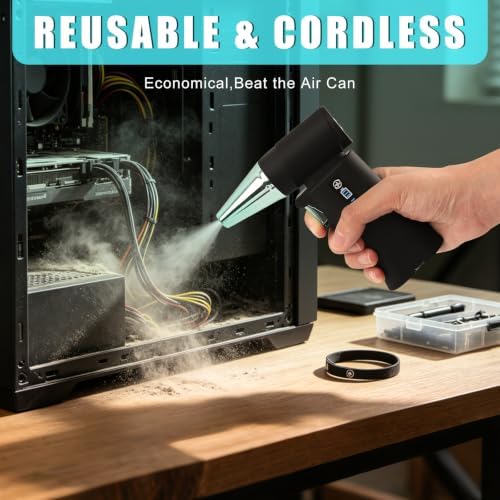 130000RPM Rechargeable Mini Air Blower & Vacuum with 3 Nozzles