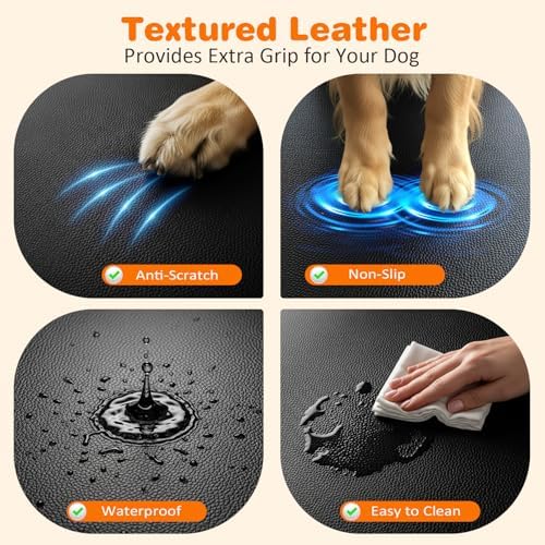 Hard Bottom Dog Car Seat Cover for Back Seat, PU Leather Hammock