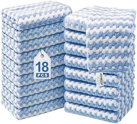 Microfiber Cleaning Cloth, 18 Piece Set, Small, Blue