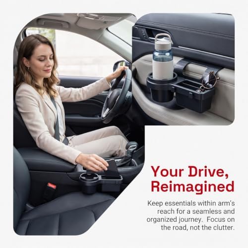 2PCS Car Hanging Storage Organizer with Phone & Cup Holder, Hook