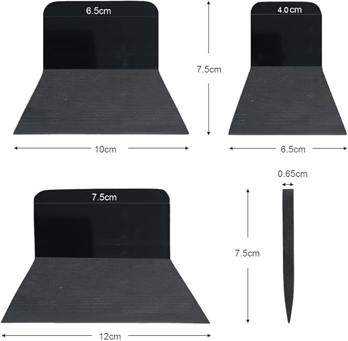 3 Sizes Car PPF Squeegee Soft TPU Rubber Blade Glass Window Cleaning Water Remover Scraper Carbon Wrap Vinyl Film Tool (Black 2 Cut)