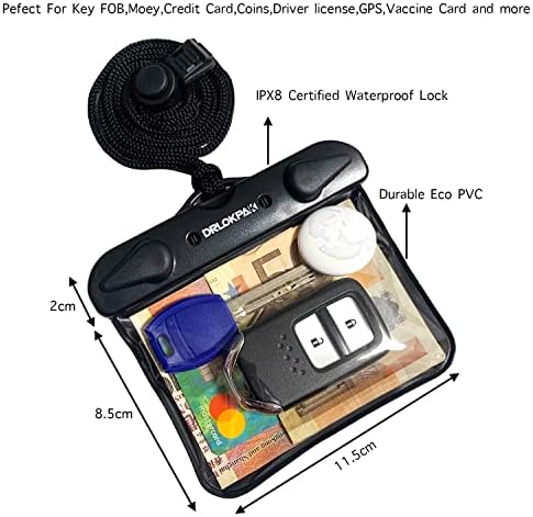 DRLOKPAK Submersible Waterproof Wallet 2Pack Dry Car Key FOB Case Bag