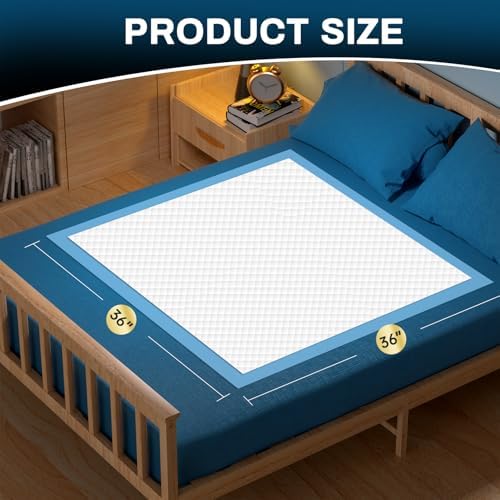 Disposable Bed Pads 36" x 36" 50 Count for Adults, Kids, Puppy Training