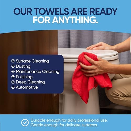 12" x 12" Cleaning Cloths (50 Pack) - Reusable Towels, Wash Rags, Dust Cloth, All-Purpose: Kitchen, Dish, Cars, Shop, Glass (Green)