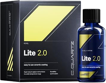 CARPRO CQUARTZ Lite - Sio2 (ceramic), Tio2 (titanium) Hybrid Car Ceramic Coating or Topcoat, Apply to Any Surface, Wipe 