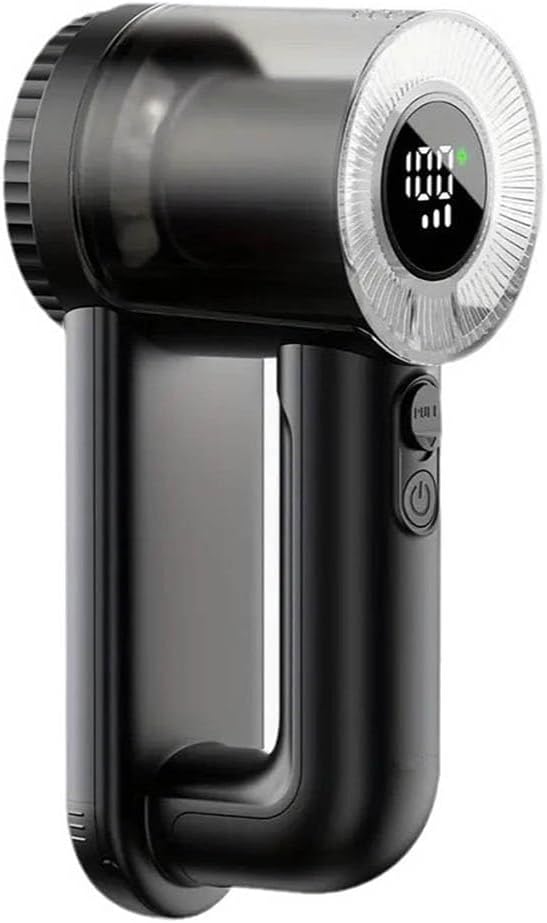 Fabric Shaver Rechargeable, 2-in-1 Lint Remover for Clothing, Furniture, Sweater with 6-Blade, 200ml Container, LED Display, 2000mAh Type-C, 3-Speed Lint Shaver Eliminates Fuzz & Pilling (Black)