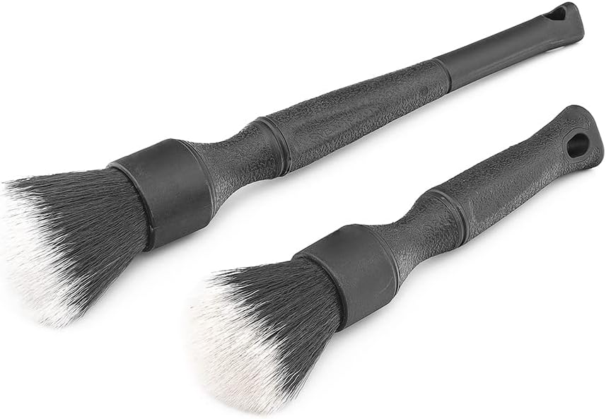 TriGrip Ultra-Soft Detailing Brush Set - Scratch-Free Cleaning for Exterior, Interior Panels, Emblems, Badges, Gauges, Infotainment Screen - Black