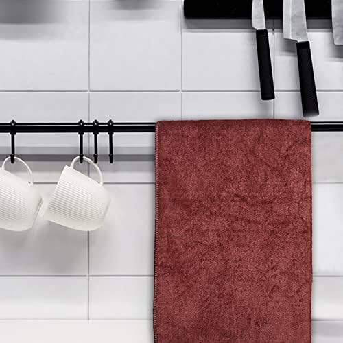 Kuber Industries Cleaning Cloths|Highly Absorbent Microfiber Towels for Kitchen, Car, Window, 24 x 16 inches (Brown)