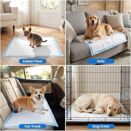XL 28"x34" Puppy Pads [100-Count] Extra Large Leak-Proof Quick-Dry Disposable Dog Pee Pads for Pet Potty Training, Daily Use Pads, Wee Wee Pads for Dogs and Puppies