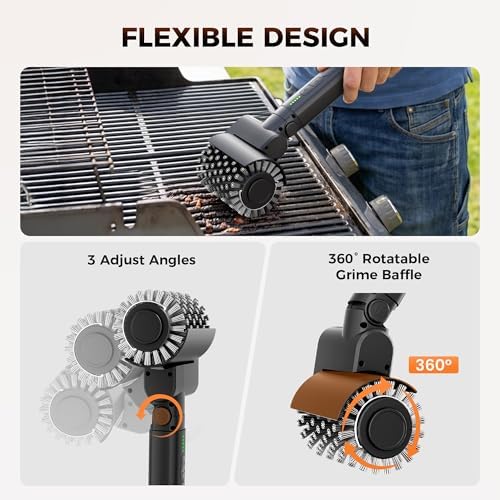 Electric Grill Brush, High Torque Rechargeable BBQ Grill Griddle Cleaner