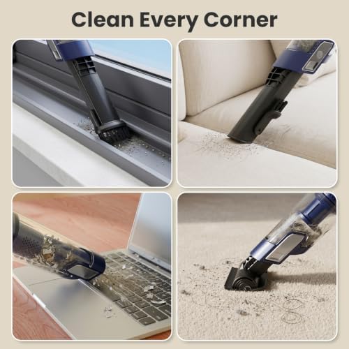 Hand Vacuum Cordless Rechargeable with Brushless Motor, Blue