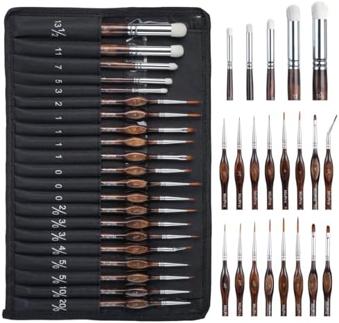 21 PCS Miniature Paint Brushes Set, Model Paint Brushes & Drybrush