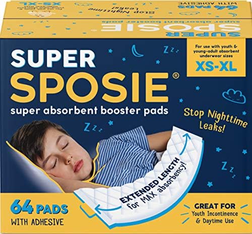 Super Sposie Max Absorbency Overnight Booster Pads, Size 5+, 64 Ct