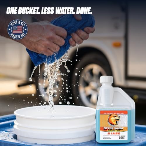 Otter Wash 16 oz Rinseless Car Wash Concentrate, 16 Washes per Bottle | Smart Wash & Shine, Built-In Gloss Enhancer, No Hose or Bucket, Scratch-Free on Paint, Glass, Vinyl & Trim, Made in USA