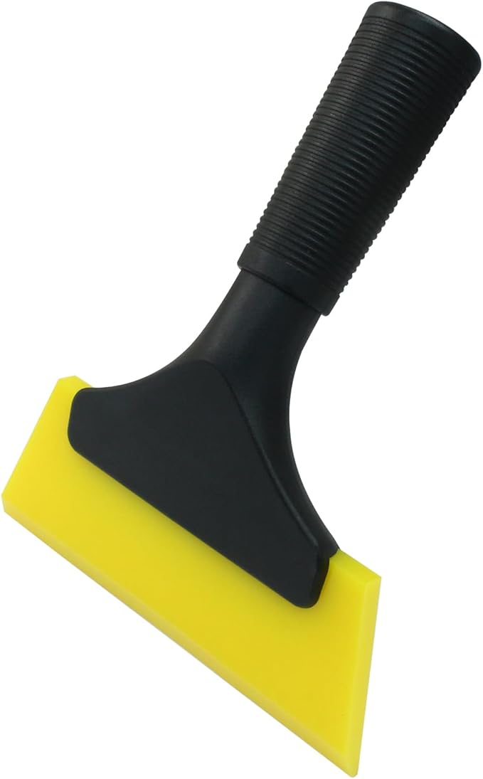 Hordion 2 Pcs Small Squeegee 5 Inch, Rubber Blade Window Tint Squeegee Mini Wiper for Car Windshield Mirror Shower Auto Cleaning, Yellow