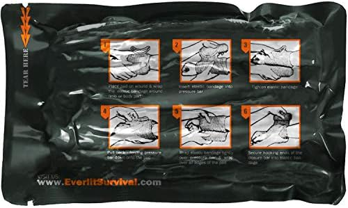Israeli 6 Inch Emergency Bandage Compression Trauma Pressure Wound Dressing Sterile Vacuum-Sealed Packaging for Bleeding Control, Medical Trauma Kit, Gun Shot, First Aid IFAK
