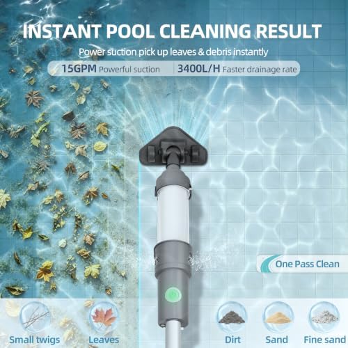Hot Tub Vacuum, Cordless Handheld Pool Vacuum for Above Ground Pool