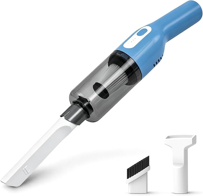 catsMeow Cordless Handheld Vacuum, Lightweight Portable Car Vacuum Cleaner with Crevice & Brush Tools, USB-C Rechargeable, Ideal for Cars, Quick Cleanups & Tight Spaces