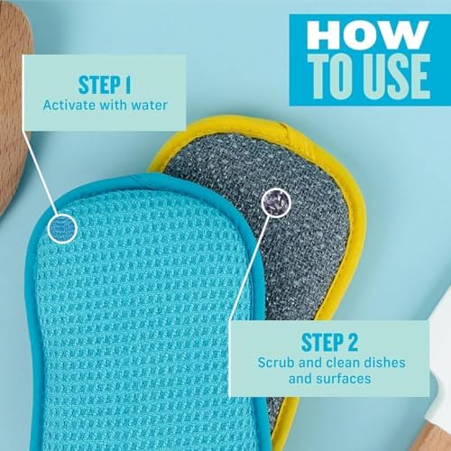 Washing Up Scrub Pad, Sponge for Cleaning - 4 Pack