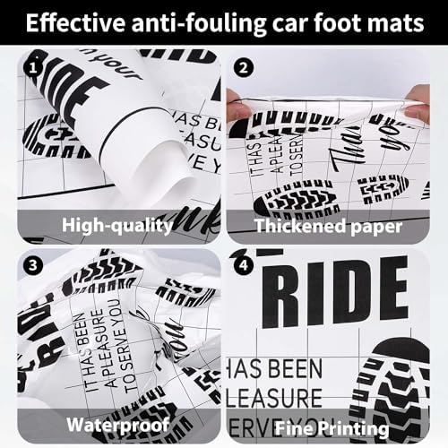100Pcs Paper Floor Mats for Cars, Disposable Auto Detailing Floor Mats
