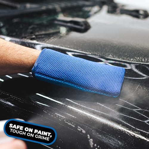 Ultra Clay Decontamination Mitt - Easy to Use; Effective Cleaning & Release of Paint Contaminants; Increase Wax & Sealant Bond; Enhance Gloss &Color Depth; Fine Grade (8.7"x5.7")
