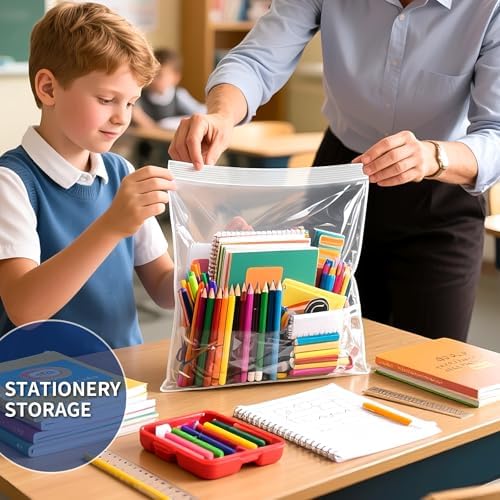 50PACK 3 Gallon Large Zipper Bags for Storage 16" x 18" Storage Bags