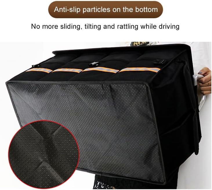 Car Trunk Organizer 66L with Lid, Collapsible Waterproof Cargo Storage Box for SUV Sedan