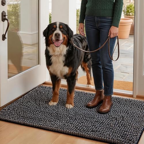 36x24 Super Absorbent Dog Door Mat for Muddy Paws Entryway Rug