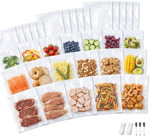 Reusable Vacuum Sealer Bags for Food, 30 Pack, S+M+L