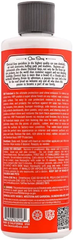 Chemical Guys VRP Vinyl, Rubber, and Plastic Dressing - Tire Dressing, Non-Greasy, Dry-to-the-Touch Shine for Tires, Trim, and More, Safe for Cars, Trucks, SUVs, RVs & More - 16 oz