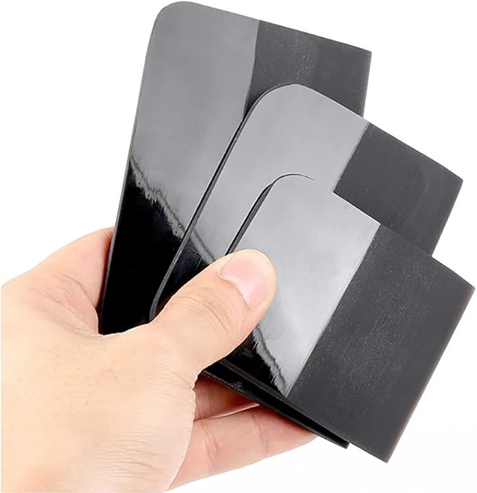 PPF Squeegee Soft Silicone Rubber Scraper Anti-Scratch TPU Coating Scraper for Car Vinyl Paint Protection Film Installation, Vinyl Wrap and Window Tint Windshield Glass Cleaning Squeegee Tool (Black)