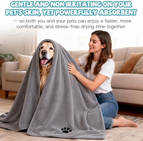 2 Pack Extra Large 55*36 Inch Microfiber Dog Towels for Drying Dogs