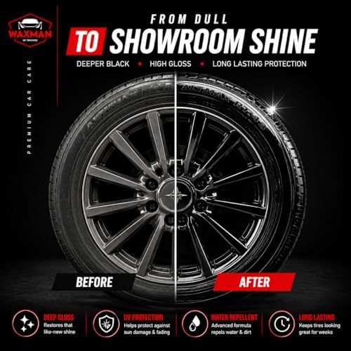 Tire Shine Spray – 18.6 fl oz, High-Gloss Hydrophobic Tire Dressing, Safe for All Vehicles